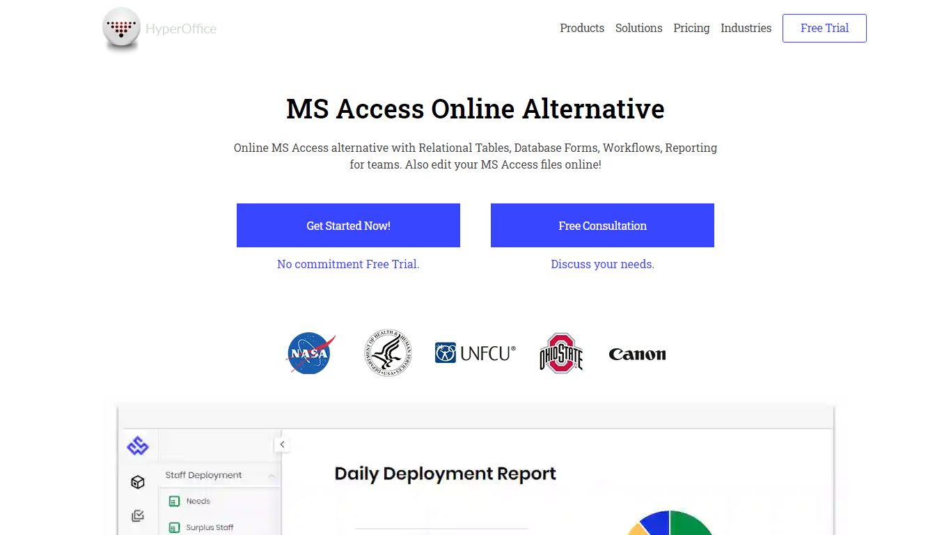 MS Access Online Alternative. Online Database. | HyperOffice